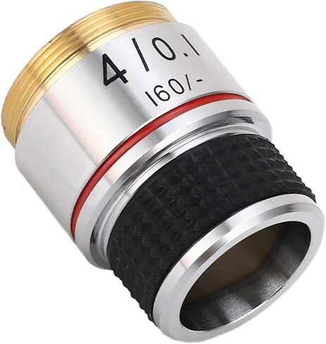 Microscope Objective Lens Biological 4X 185 Achromatic Universal Standard RMS Thread Brass Aluminum Alloy Material for Scientific Research Laboratory Education in Saudi Arabia