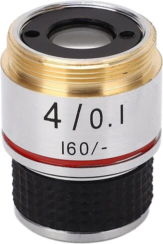 Microscope Objective Lens Biological 4X 185 Achromatic Universal Standard RMS Thread Brass Aluminum Alloy Material for Scientific Research Laboratory Education in Saudi Arabia