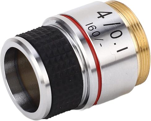 Microscope Objective Lens Biological 4X 185 Achromatic Universal Standard RMS Thread Brass Aluminum Alloy Material for Scientific Research Laboratory Education in Saudi Arabia