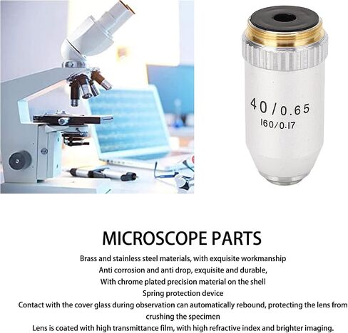 40X Achromatic Objective RMS Size Brass Stainless Steel Auto Rebound Microscope Objective Replacement in Saudi Arabia