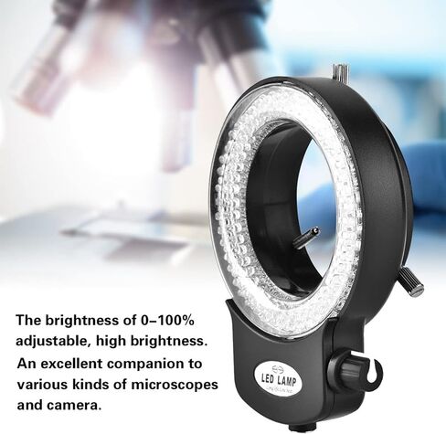 AUNMAS Light Microscope LED Light, Adjustable 144 LED Camera Lamp for Lab Stereo Microscopes Camera Mini Lathe (White) in Saudi Arabia