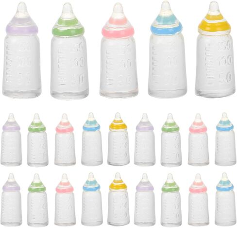 Kisangel 30pcs Miniature Baby Bottles Mini Baby Bottle Plastic Baby Bottles Model Micro Baby Doll Bottles Toys for Baby Showers Plaything in Saudi Arabia
