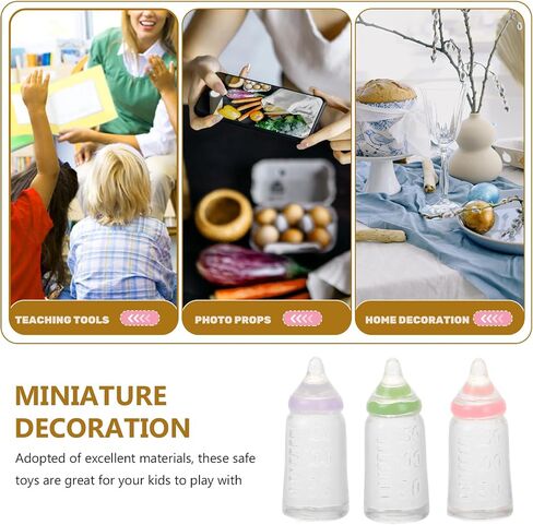 Kisangel 30pcs Miniature Baby Bottles Mini Baby Bottle Plastic Baby Bottles Model Micro Baby Doll Bottles Toys for Baby Showers Plaything in Saudi Arabia