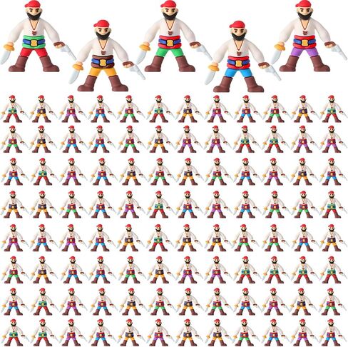 Wesiti 100 Pcs Mini Pirate Figurines Small Pirate Toys for Halloween Adventure Themed Party Decorations Cake Toppers Party Favors Goody Bag Stuffers Piñata Fillers Gift Prize Landscape DIY in Saudi Arabia