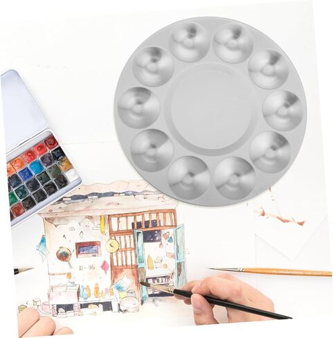 Metal Paint Mixing Palette Tray for Watercolor Multi Grid Color Mixing Palette for Model Painting Durable Design Versatile Use for Artists Easy to Clean in Saudi Arabia