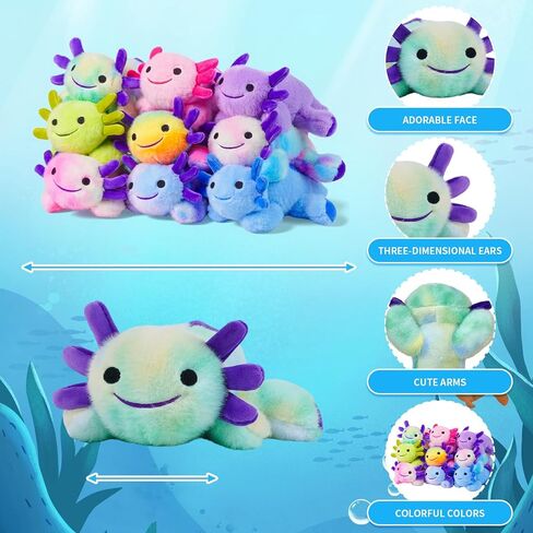لعبة Poxolotl Plush ، ناعم لطيف AXOLOTL محشو القطن ، وسادة الفخامة كاواي سالاماندر للحيوان للبنين فتيات هدية. (الأرجواني المختلط) in Kuwait