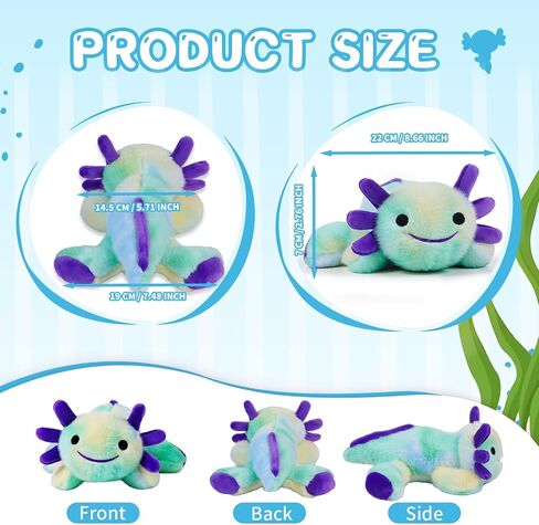 لعبة Poxolotl Plush ، ناعم لطيف AXOLOTL محشو القطن ، وسادة الفخامة كاواي سالاماندر للحيوان للبنين فتيات هدية. (الأرجواني المختلط) in Kuwait