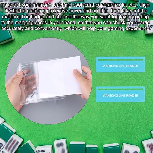 Boxob 4 PCS حماة بطاقة Mahjong و 4 PCS Line Binder Reader ، غطاء محول Tri-Fold Tri-Fold With With Clear Dide Marker Mah Jong Holder Case متوافق مع بطاقة كبيرة للاعبين للاعبين in Kuwait