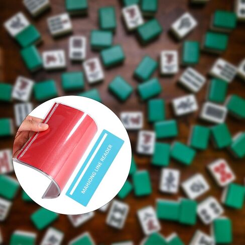 Boxob 4 PCS حماة بطاقة Mahjong و 4 PCS Line Binder Reader ، غطاء محول Tri-Fold Tri-Fold With With Clear Dide Marker Mah Jong Holder Case متوافق مع بطاقة كبيرة للاعبين للاعبين in Kuwait