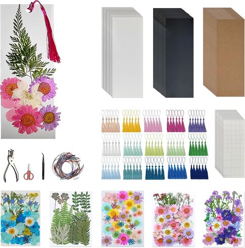 Bakayoyo 511 PCS DIY DRIED FLOWERS BOKERMAND MATING MOKED ، DIY Paper Book Mark Supplies Bulk Craft لمحبي الكتب ، قراءة النساء ، الفصل الدراسي والهدايا المثالية للطلاب للطلاب الأصدقاء in Saudi Arabia