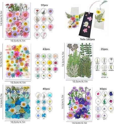 Bakayoyo 511 PCS DIY DRIED FLOWERS BOKERMAND MATING MOKED ، DIY Paper Book Mark Supplies Bulk Craft لمحبي الكتب ، قراءة النساء ، الفصل الدراسي والهدايا المثالية للطلاب للطلاب الأصدقاء in Saudi Arabia