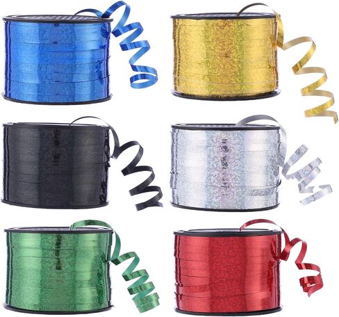 100 ياردة Curling Ribbon-Balloon 6pcs شريط الشريط البالون للفنون والحرفية ، والغلاف الهدايا ، والأشرطة والأقواس لعيد الميلاد هدايا عيد ميلاد جديدة in Kuwait