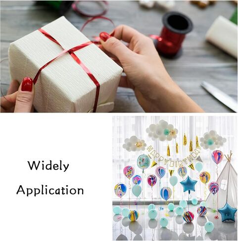 100 ياردة Curling Ribbon-Balloon 6pcs شريط الشريط البالون للفنون والحرفية ، والغلاف الهدايا ، والأشرطة والأقواس لعيد الميلاد هدايا عيد ميلاد جديدة in Kuwait