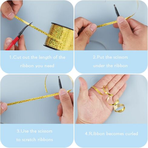 100 ياردة Curling Ribbon-Balloon 6pcs شريط الشريط البالون للفنون والحرفية ، والغلاف الهدايا ، والأشرطة والأقواس لعيد الميلاد هدايا عيد ميلاد جديدة in Kuwait