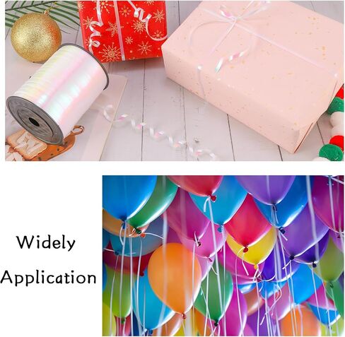 100 ياردة Curling Ribbon-Balloon 6pcs شريط الشريط البالون للفنون والحرفية ، والغلاف الهدايا ، والأشرطة والأقواس لعيد الميلاد هدايا عيد ميلاد جديدة in Kuwait
