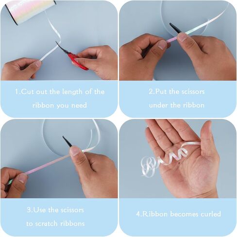 100 ياردة Curling Ribbon-Balloon 6pcs شريط الشريط البالون للفنون والحرفية ، والغلاف الهدايا ، والأشرطة والأقواس لعيد الميلاد هدايا عيد ميلاد جديدة in Kuwait