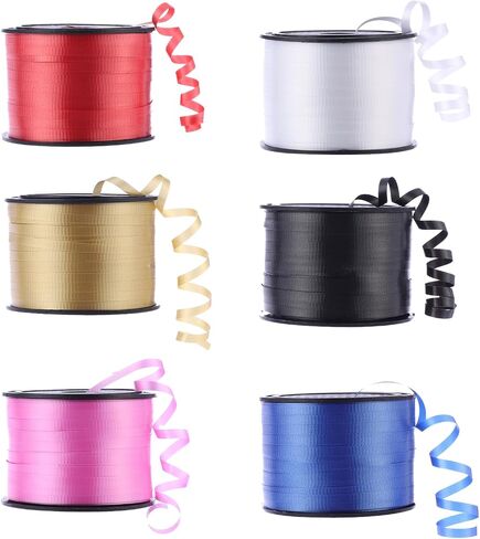 100 ياردة Curling Ribbon-Balloon 6pcs شريط الشريط البالون للفنون والحرفية ، والغلاف الهدايا ، والأشرطة والأقواس لعيد الميلاد هدايا عيد ميلاد جديدة in Kuwait