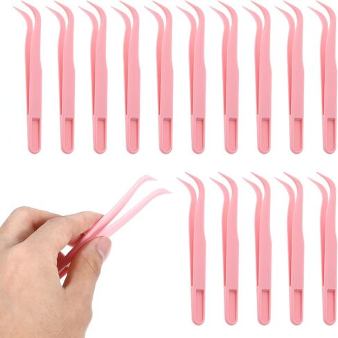euphhonycs 15pcs ملقط بلاستيكي 4.5 بوصة عازمة ملصقات ملصقات قابلة للتصرف لمجوهرات DIY صنع مجوهرات حبات مصنوعة من الخبز ، وردي in Saudi Arabia