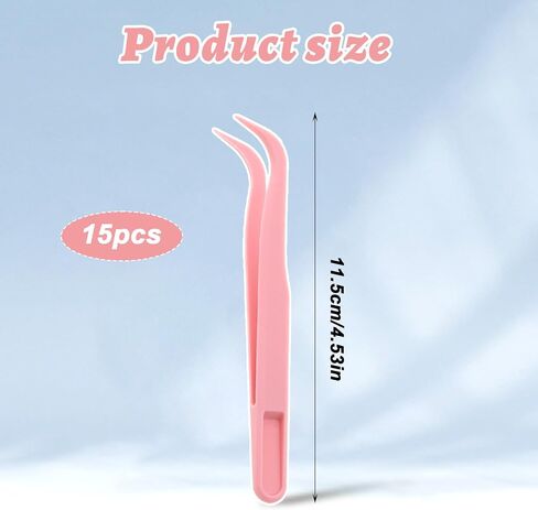 euphhonycs 15pcs ملقط بلاستيكي 4.5 بوصة عازمة ملصقات ملصقات قابلة للتصرف لمجوهرات DIY صنع مجوهرات حبات مصنوعة من الخبز ، وردي in Saudi Arabia