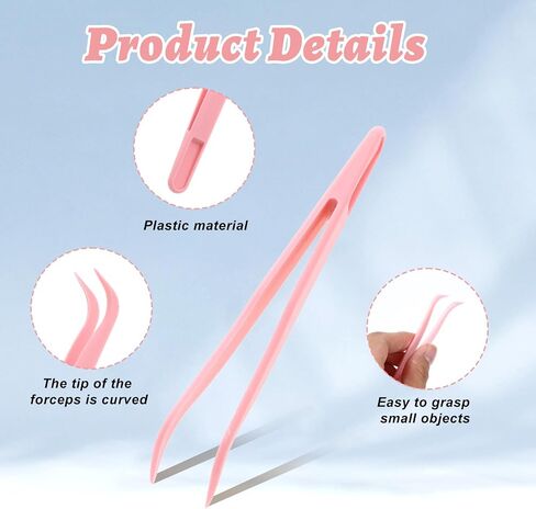 euphhonycs 15pcs ملقط بلاستيكي 4.5 بوصة عازمة ملصقات ملصقات قابلة للتصرف لمجوهرات DIY صنع مجوهرات حبات مصنوعة من الخبز ، وردي in Saudi Arabia