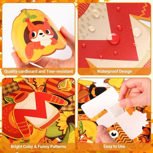 Faccito 176 Pcs Fall Bulletin Board Decorations Letters Numbers Alphabet Autumn Paper Cutouts Punctuation Symbols Combo Set Thanksgiving Classroom Decorations for School Chalkboard Party Teacher in Saudi Arabia