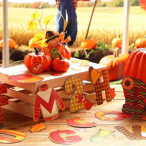Faccito 176 Pcs Fall Bulletin Board Decorations Letters Numbers Alphabet Autumn Paper Cutouts Punctuation Symbols Combo Set Thanksgiving Classroom Decorations for School Chalkboard Party Teacher in Saudi Arabia