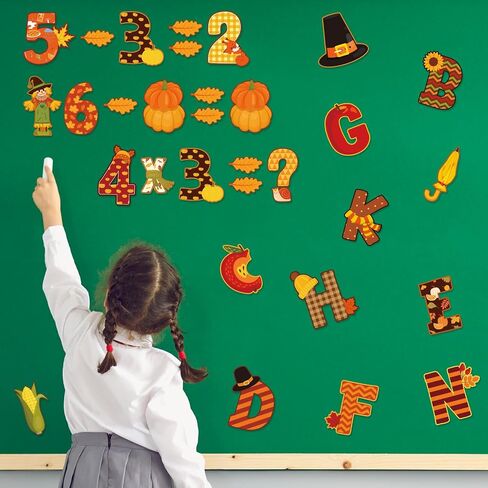 Faccito 176 Pcs Fall Bulletin Board Decorations Letters Numbers Alphabet Autumn Paper Cutouts Punctuation Symbols Combo Set Thanksgiving Classroom Decorations for School Chalkboard Party Teacher in Saudi Arabia