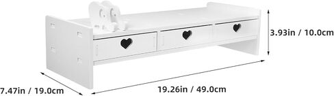 Computer Desk Stand with Drawer, Desktop Monitor Riser with Storage, Laptop Shelf Shelves Organizer for Keyboard Storage (White) in Saudi Arabia