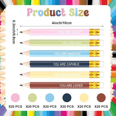 60pcs أقلام الرصاص بأقلام جولف ملهمة 4.1 بوصة خشبية قصيرة من خشب القلم بوهو ألوان القلم شحذ مع ممحاة للأطفال اللوازم المكتبية للطلاب الطالب in Kuwait