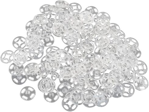 Plastic Sew-on Snap Buttons, 7mm (0.27in) Transparent Sewing Clear Snap Buttons for Sewing Shirts Sewing Clothing DIY Craft (100 Pcs) in Saudi Arabia