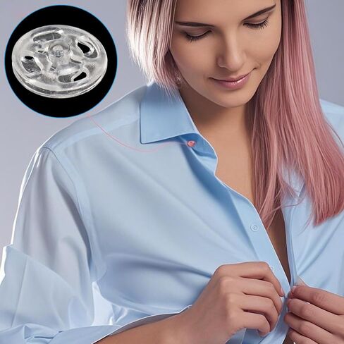 Plastic Sew-on Snap Buttons, 7mm (0.27in) Transparent Sewing Clear Snap Buttons for Sewing Shirts Sewing Clothing DIY Craft (100 Pcs) in Saudi Arabia
