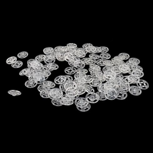 Plastic Sew-on Snap Buttons, 7mm (0.27in) Transparent Sewing Clear Snap Buttons for Sewing Shirts Sewing Clothing DIY Craft (100 Pcs) in Saudi Arabia