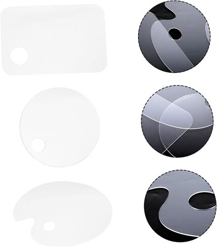 3pcs أكريليك الدهان الشفافة البليت ألوان خلط الصواني للطلاء DIY الألوان المائية والمواد الغواش تستخدم لوحات خلط الصباغ القابلة للغسل متينة in Kuwait