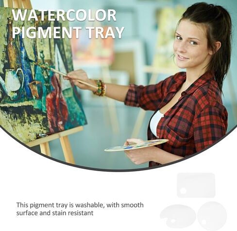 3Pcs Acrylic Paint Palette Set for Boys and Girls Watercolor Mixing Tray Non-Stick Oil Paint Pigment Holder for Creative Projects in Saudi Arabia
