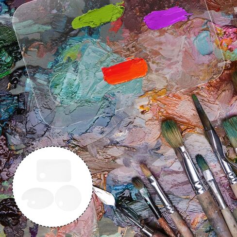 3Pcs Acrylic Paint Palette Set for Boys and Girls Watercolor Mixing Tray Non-Stick Oil Paint Pigment Holder for Creative Projects in Saudi Arabia
