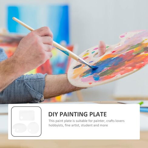 3Pcs Acrylic Paint Palette Set for Boys and Girls Watercolor Mixing Tray Non-Stick Oil Paint Pigment Holder for Creative Projects in Saudi Arabia