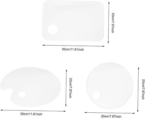 Uonlytech 3pcs لوحة الطلاء الاكريليك مجموعة للأولاد والبنات البيضاوي Round Square Moxing Ranysing للألوان المائية والمواد المائية للمشاريع الفنية والحرف اليدوية DIY in Saudi Arabia