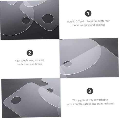 jojofuny 3pcs الطلاء الأكريليك منصة البليت خفيفة الوزن وصواني خلط محمولة للمواد المائية المائية والرسم الأكريليك من السهل تنظيفها ومقاوم للبقع للفنانين in Saudi Arabia
