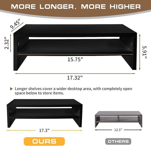 مراقبة حامل حامل ، حامل كمبيوتر ثنائي ، منظمو المكتب والملحقات ، رف سطح المكتب مع تخزين طابعة شاشة التلفزيون (White-18.9inch) in Kuwait