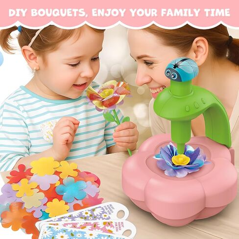 Xikbdu DIY Art Flower Toys ، Arts and Crafts Activity Kit للأطفال الذين تتراوح أعمارهم بين 3 و 12 عامًا ، باقة النسيج مع الضوء والموسيقى للطفل ، هدايا عيد ميلاد عيد الميلاد 3 4 5 6 7 8 9 10 11 12 سنة فتاة in Saudi Arabia