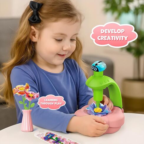 Xikbdu DIY Art Flower Toys ، Arts and Crafts Activity Kit للأطفال الذين تتراوح أعمارهم بين 3 و 12 عامًا ، باقة النسيج مع الضوء والموسيقى للطفل ، هدايا عيد ميلاد عيد الميلاد 3 4 5 6 7 8 9 10 11 12 سنة فتاة in Saudi Arabia