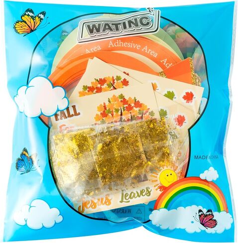 مجموعة Watinc Fall Snow Globe Craft - DIY Eva Fall Crystal Ball تهتز زخرفة معلقة مع حلقة السكر الترتر اللمعانية ، وورقة Cross يسوع شكر الحرفة لفئة المدرسة المنزلية (12 ٪) in Saudi Arabia
