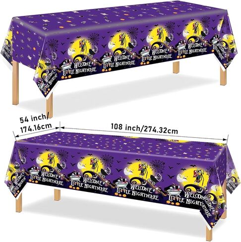 HigzYovn 3Pcs Welcome Little Nightmare Baby Shower Party Tablecloth Night Before Christmas Party Supplies Night Before Christmas Baby Shower Decorations in Saudi Arabia
