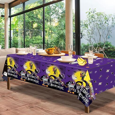 HigzYovn 3Pcs Welcome Little Nightmare Baby Shower Party Tablecloth Night Before Christmas Party Supplies Night Before Christmas Baby Shower Decorations in Saudi Arabia