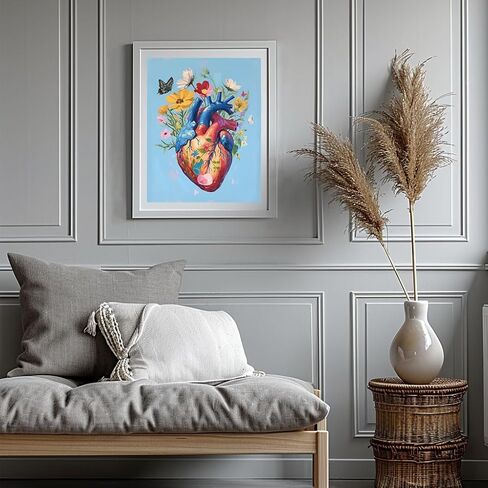 رئتي WRTCPOC Cross Cross Stitch Kits للبالغين المبتدئين أعضاء الزهور طقم التطريز مسبقًا مسبقًا 11ct ، مصنع بوهيمي DIY طقم تطريز طقم سهل الخياطة مجموعة المكاتب الطبية ديكور المنزل 16x20in in Kuwait