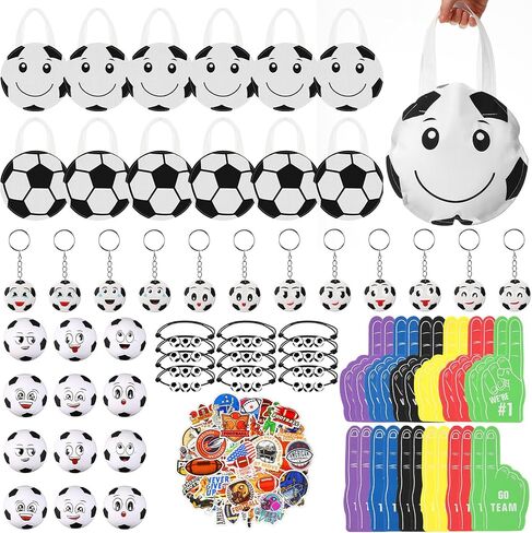 Maxdot 122 PCS Soccer Party Favors مجموعة خدمة 12 كرة قدم غير منسوجة حقائب Goodi in Kuwait