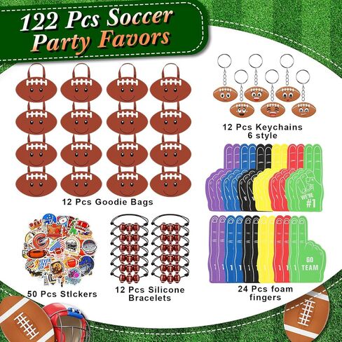 Maxdot 122 PCS Soccer Party Favors مجموعة خدمة 12 كرة قدم غير منسوجة حقائب Goodi in Saudi Arabia