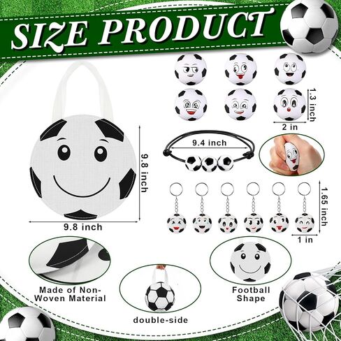 Maxdot 122 PCS Soccer Party Favors مجموعة خدمة 12 كرة قدم غير منسوجة حقائب Goodi in Kuwait
