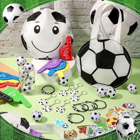 Maxdot 122 PCS Soccer Party Favors مجموعة خدمة 12 كرة قدم غير منسوجة حقائب Goodi in Kuwait