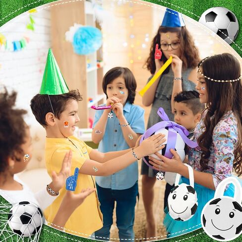 Maxdot 122 PCS Soccer Party Favors مجموعة خدمة 12 كرة قدم غير منسوجة حقائب Goodi in Kuwait